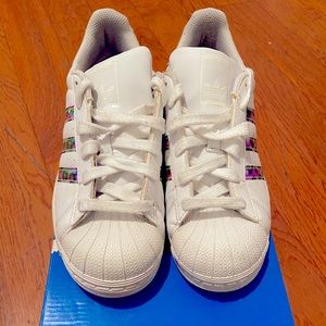 Adidas Superstar J Leopard Iridescent Sneakers